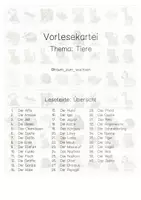 Vorschau - Stationenlernen - Vorlesekartei: Tiere - Seite 1