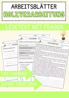 Vorschau - Arbeitsblätter - Holzverarbeitung Arbeitsblätter mit Fragen + Lösungen Technik AB - Deckblatt