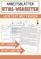 Vorschau - Arbeitsblätter - HTML-Webseiten Arbeitsblätter mit Fragen + Lösungen Technik AB - Deckblatt