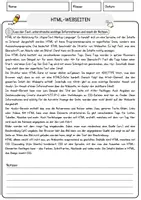 Vorschau - Arbeitsblätter - HTML-Webseiten Arbeitsblätter mit Fragen + Lösungen Technik AB - Seite 1