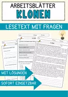 Vorschau - Arbeitsblätter - Klonen Arbeitsblätter mit Lösungen Natur und Technik - Deckblatt