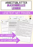 Vorschau - Arbeitsblätter - Maschinelles Lernen Arbeitsblätter mit Lösungen Natur und Technik - Deckblatt