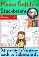Vorschau - Arbeitsblätter - Meine Gefühle Klasse 1-4 Arbeitsblätter mit Steckbriefen - Deckblatt