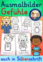 Vorschau - Arbeitsblätter - Meine Gefühle Ausmalbilder Grundschule Klasse 1-4 - Deckblatt