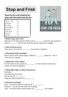 Vorschau - Arbeitsblätter - Stop and Frisk - Task Sheet (incl. Answer Key) - Deckblatt