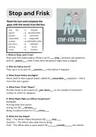 Vorschau - Arbeitsblätter - Stop and Frisk - Task Sheet (incl. Answer Key) - Seite 1