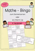 Vorschau - Arbeitsblätter - Aufwärmspiel Mathebingo zum Warmrechnen und Kennenlernen - Deckblatt