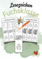 Vorschau - Mal- und Bastelvorlagen - Lesezeichen zum Ausmalen Fuchsklasse - Deckblatt
