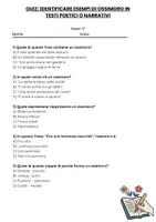 anteprima - Quiz - Quiz: Identificare esempi di ossimoro in testi poetici o narrativi - Pagina 1