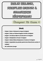 Vorschau - Stationenlernen - Zahlen zerlegen, schriftlich rechnen & geometrische Körperformen – Übungsset für Klasse 4 - Deckblatt