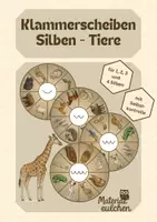 Vorschau - Stationenlernen - Klammerkarten mit Silben - Tiere (Klammerscheiben) - Deckblatt