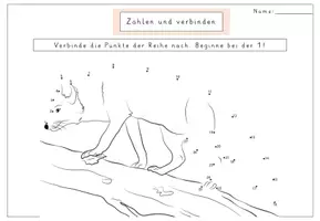 Vorschau - Arbeitsblätter - Punkte verbinden - Zählbild bis 27 (Fuchs) - Deckblatt