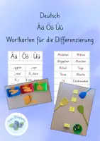 Vorschau - Anderer Materialtyp - Wortkarten Umlaute zur Differenzierung - Deckblatt
