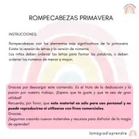 Vista previa - Tarjetas / Manipulativos - Puzzle primavera - página 1