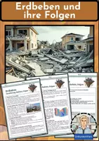 Vorschau - Arbeitsblätter - ERDBEBEN und ihre Folgen - Ausführliche Erklärung mit Aufgaben und Lösungen - Deckblatt