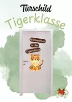 Vorschau - Mal- und Bastelvorlagen - Türschild Tigerklasse - Deckblatt