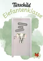 Vorschau - Mal- und Bastelvorlagen - Türschild Elefantenklasse - Deckblatt
