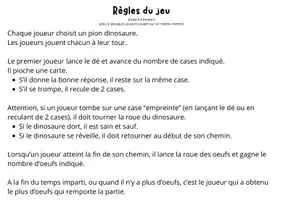 Aperçu - Apprentissages en autonomie - Jeu des dinosaures - Page 1