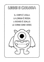 anteprima - Testo - Letture in stampatello maiuscolo - Leggi e colora i mostri - Pagina 2