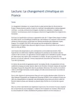 Vorschau - Arbeitsblätter - Französisch Leseverstehen B2: Klimawandel in Frankreich (DOCX) - Deckblatt