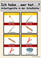 Vorschau - Spiele - Arbeitsgeräte in der Schulküche - Ich habe... wer hat...? - Deckblatt