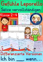 Vorschau - Arbeitsblätter - Meine Gefühle Kl. 2-4 Sätze zu Situationen vervollständigen - Deckblatt