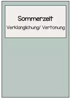 Vorschau - Arbeitsblätter - Sommerzeit - Verklanglichung/ Vertonung - Deckblatt