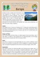 Vorschau - Arbeitsblätter - Kontinente und Ozeane - Europa - Seite 1