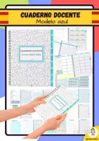 Vista previa - Para docentes: organización, planificación y formación - CUADERNO DOCENTE 2025-2026 (Español) Modelo azul - Portada