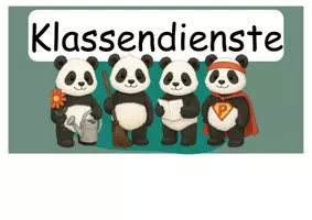 Vorschau - Bildkarten - Klassendienste Pandaklasse - Seite 1