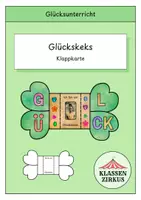 Vorschau - Mal- und Bastelvorlagen - Glückskeks - Klappkarte - Deckblatt