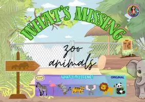 Vorschau - Spiele - Whats missing - zoo animals, Zootiere - Deckblatt