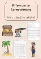 Vorschau - Arbeitsblätter - Wo ist die Schatzkiste? Differenzierter Lesespaziergang - Seite 1