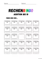 Vorschau - Arbeitsblätter - Rechenbingo Klasse 1 - Seite 2