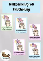 Vorschau - Anderer Materialtyp - Grußkarten zur Einschulung für deine Otterklasse (1a-e/1.1-1.4) - Deckblatt