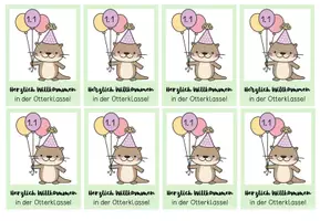 Vorschau - Anderer Materialtyp - Grußkarten zur Einschulung für deine Otterklasse (1a-e/1.1-1.4) - Seite 2
