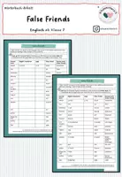 Vorschau - Arbeitsblätter - Wörterbuch-Arbeit: false friends - Deckblatt