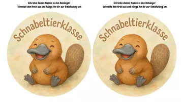 Vorschau - Bildkarten - Schnabeltierklasse Anhänger Einschulung - Seite 1