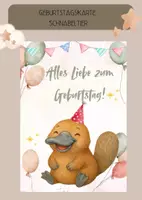 Vorschau - Bildkarten - Süße Geburtstagskarte Schnabeltier - Deckblatt