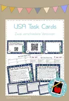 Vorschau - Spiele - USA Task Cards mit QR Codes und Einsatzideen - Deckblatt