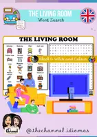 Vista previa - Hojas de trabajo - THE LIVING ROOM – Word Search (20 Words) - Portada