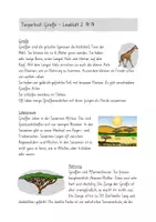 Vorschau - Arbeitsblätter - Lesetexte und Arbeitsblätter Giraffe - Seite 1