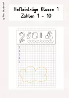 Vorschau - Merkblätter - Materialpaket - Mathe Klasse 1: Zahlen von 1-10 (Hefteinträge und Zahlenplakate) - Seite 1