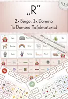 Vorschau - Spiele - Buchstabe R, Freiarbeitsmaterial, Einführung Buchstabe R, 3x Domino, 2x Bingo, 1x Tafel-Bingo, mehrfach differenziert, mit Selbstkontrolle - Deckblatt