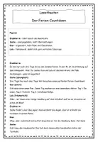 Vorschau - Arbeitsblätter - Lesetheater / Rollenspiel im Sommer: Ferien-Countdown (3.-5. Klasse, Leseförderung; DaZ-geeignet) - Deckblatt
