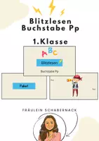 Vorschau - Präsentationen/Tafelbilder - Blitzlesen Klasse 1: Buchstabe P - Deckblatt