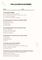 anteprima - Quiz - L´invenzuone della stampa e la diffusione delle idee umanistiche - Quiz - Pagina 1
