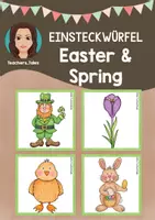 Vorschau - Stationenlernen - Karten für den Einsteckwürfel: Easter & Spring (inkl. St Patrick's Day, Easter Story uvm.) - Deckblatt