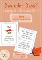 Vorschau - Arbeitsblätter - Dass oder das? Lesespiel (OHNE Demonstrativpronomen) 📕 - Deckblatt