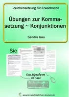 Vorschau - Arbeitsblätter - Übungen zur Kommasetzung - Konjunktionen (Sie) - Deckblatt